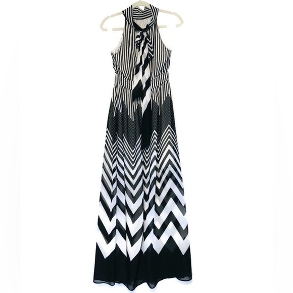 akira chicago black label dress Akira | Black Lace Maxi Dress With Sash-Detail